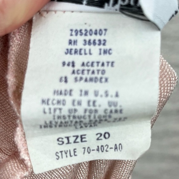 STEPHANIE THOMAS Blush Pink Midi Skirt Sz 20 Swing Shimmer Acetate Made in USA - Picture 10 of 15